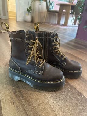 Dr. Martens Jadon Arc Leather Platform Lace-Up Combat Boots